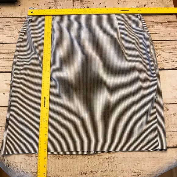 Lane Bryant Womens Striped Blue White Belted Pencil Skirt Sz 22 - Picture 7 of 15